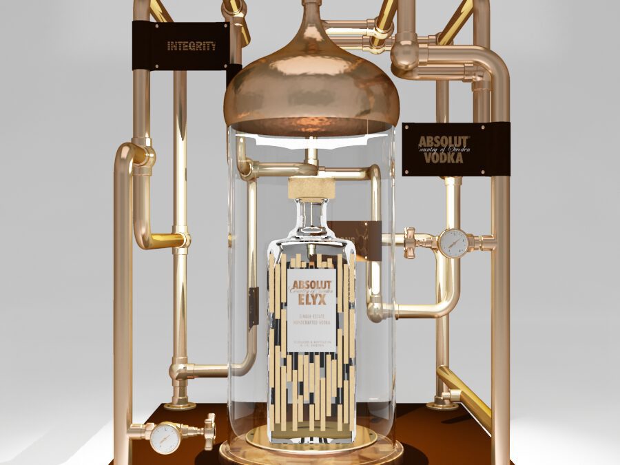 Diseno expositor premium Absolut Elyx