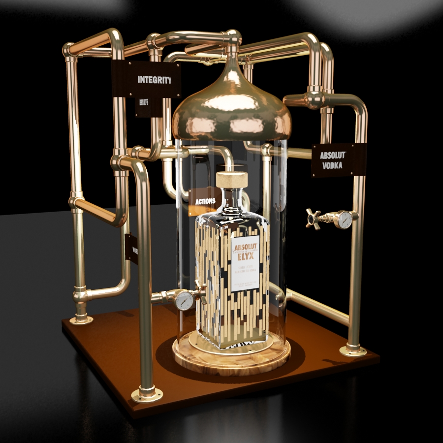 Diseno expositor premium Absolut Elyx