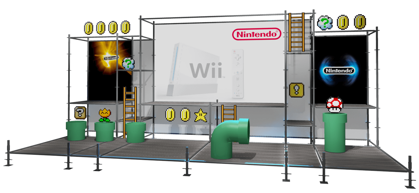 Escenografia evento Nintendo comerciales